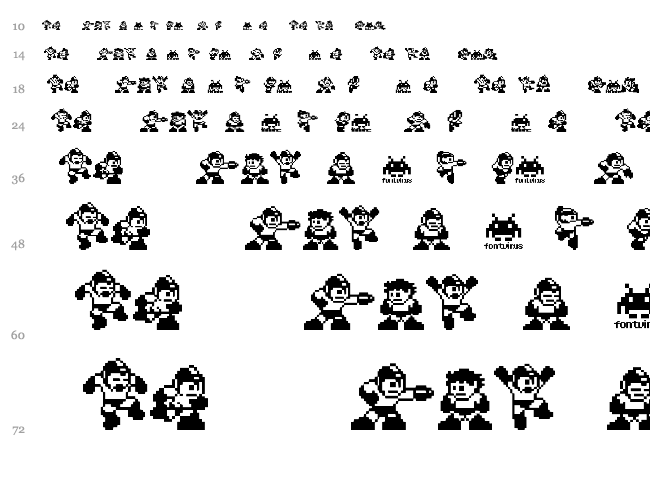MegaMan font waterfall